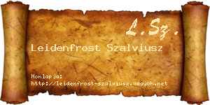 Leidenfrost Szalviusz névjegykártya